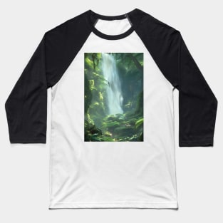 Crystal Clear Waterfalls in a Forest Baseball T-Shirt